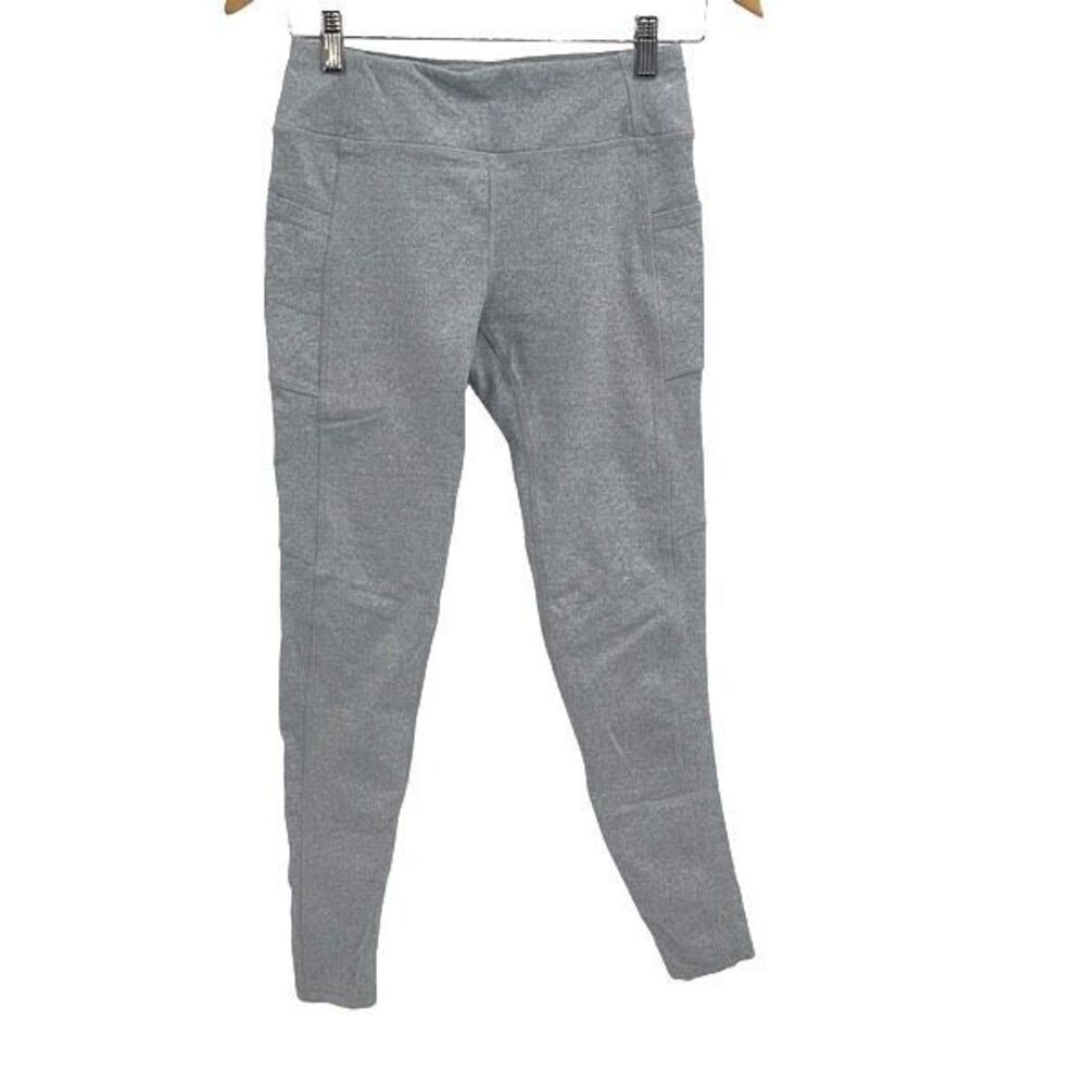 Kyodan Womens‎ Heather Mid Rise Pocket Pull-on Ankle Leggings Gray Small